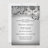 シルバースパークルスノーフレークマスカレードキンセアニエラ 招待状 (裏面)