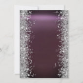 シルバースパークルダイアモンズバーガンディ35誕生日 招待状 (裏面)