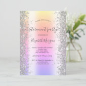 シルバースパークルダイヤモンドグラデーションリタイアメントパーティー 招待状 (スタンド正面)