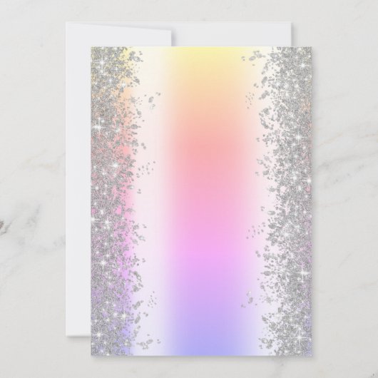 シルバースパークルダイヤモンドグラデーションリタイアメントパーティー 招待状 (裏面)