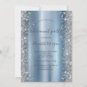シルバースパークルダイヤモンドブルーリタイアメントパーティー 招待状 (正面)