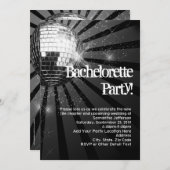 シルバースパークルディスコボールバチェロレッテ 招待状 (正面/裏面)