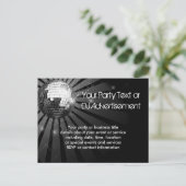 シルバースパークルディスコボールパーティー インビテーションポストカード (スタンド正面)