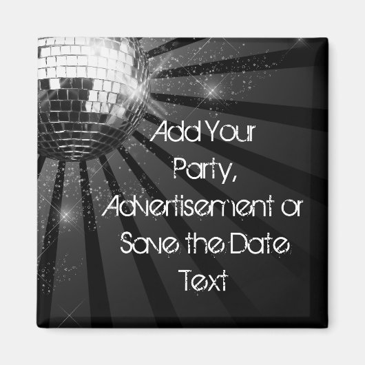 シルバースパークルディスコボールパーティー マグネット (正面)