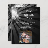 シルバースパークルディスコボールパーティー 招待状 (正面/裏面)