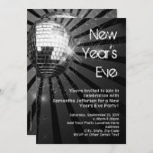 シルバースパークルディスコボール大晦日パーティー 招待状 (正面/裏面)