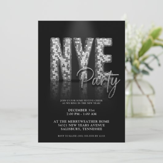 シルバースパークルニューイヤーイブパーティの招待状 招待状 (スタンド正面)