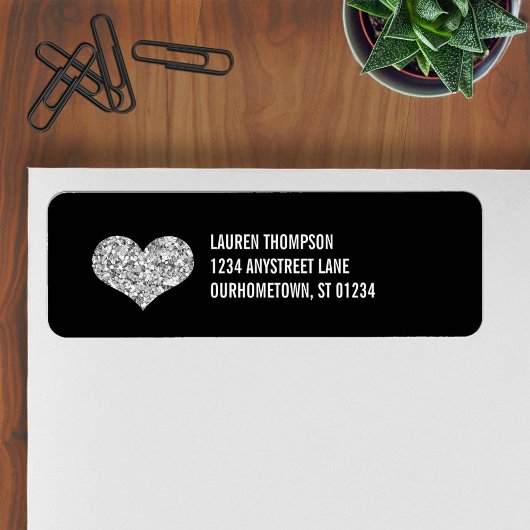 シルバースパークルハート ラベル