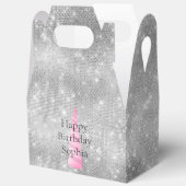 シルバースパークルピンクグレームユニコーン誕生日 フェイバーボックス (見開き)