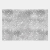 シルバースパークルピンクグレームユニコーン誕生日 ラッピングペーパーシート (正面2)