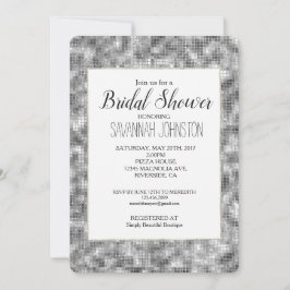 シルバースパークルブライダルシャワー 招待状
