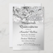 シルバースパークルマスカレードキンセアニェラパーティー 招待状 (正面)