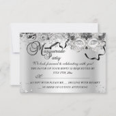 シルバースパークルマスクマスカレードパーティーRSVP 出欠カード (裏面)