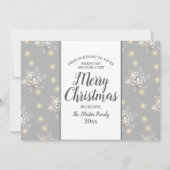 シルバースパークルメリークリスマスグリーティングカード 招待状 (正面)