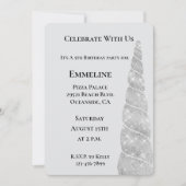 シルバースパークルユニコーン誕生日 招待状 (正面)