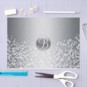 シルバースパークルライトモノグラムレターイニシャル 薄葉紙 (クラフト)