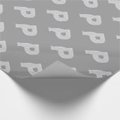 シルバースパークルレターP ラッピングペーパー (角)
