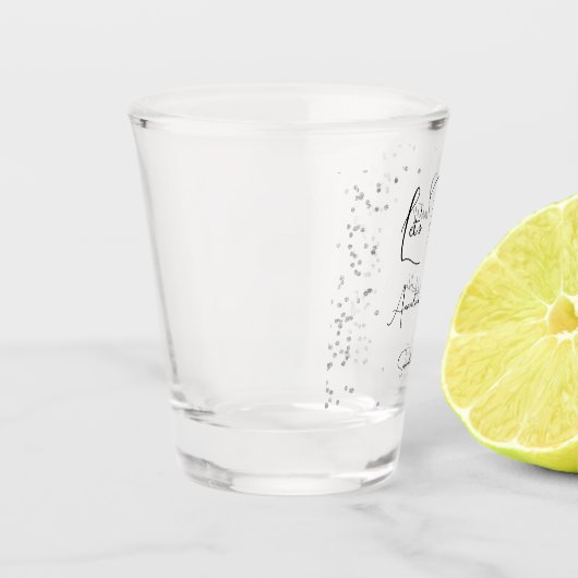 シルバースパークル完全にカスタマイズ可能パーティー ショットグラス (左)