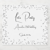 シルバースパークル完全にカスタマイズ可能パーティー ビールラベル (シングルラベル)