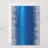 シルバースパークル王室のダイヤモンドブルー18誕生日 招待状 (裏面)