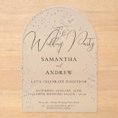 シルバースパークル結婚ズ アクリル招待状 (正面)