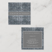 シルバースパークル美しいスタイリスト スクエア名刺 (正面/裏面)