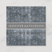 シルバースパークル美しいスタイリスト スクエア名刺 (正面)