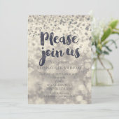 シルバースパークル コンフェッティ パーティー どんなイベントにも使える招待状 招待状 (スタンド正面)