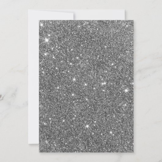 シルバースパークル 結婚式の写真 ありがとうカード 招待状 (裏面)