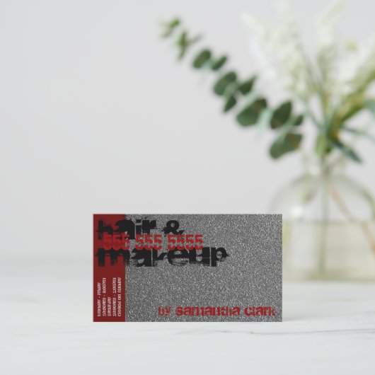 シルバースプ動揺してリンクルズスタイルレッドアンドブラック 名刺 (スタンド正面)