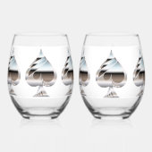 シルバースペードワインガラスセット ステムなしワイングラス (裏面)