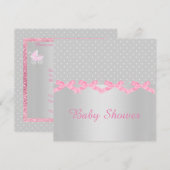 シルバースポット ベビーシャワー 招待状 (正面/裏面)