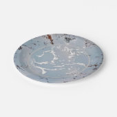 シルバースワールと青い紙プレート ペーパープレート (アングル)