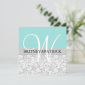 シルバースワールズブルー結婚式招待状 招待状 (スタンド正面)