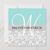 シルバースワールズブルー結婚式招待状 招待状 (正面)