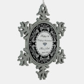 シルバースワールダイヤモンド結婚10周年 スノーフレークピューターオーナメント (左)