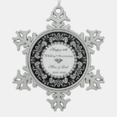 シルバースワールダイヤモンド結婚10周年 スノーフレークピューターオーナメント (正面)