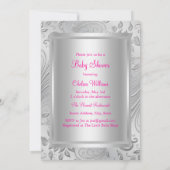 シルバースワールプリンセスベビーシャワー招待状 招待状 (裏面)