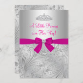 シルバースワールプリンセスベビーシャワー招待状 招待状 (正面/裏面)