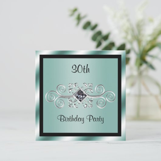 シルバースワール&ダイヤモンド30歳の誕生日パーティー 招待状 (スタンド正面)