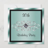シルバースワール&ダイヤモンド30歳の誕生日パーティー 招待状 (正面)
