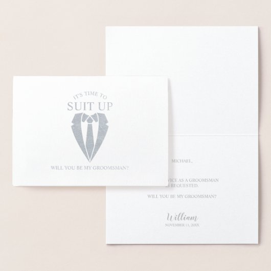 シルバースーツパーソナライズされたグロムスマン提案 箔カード (ディスプレー)