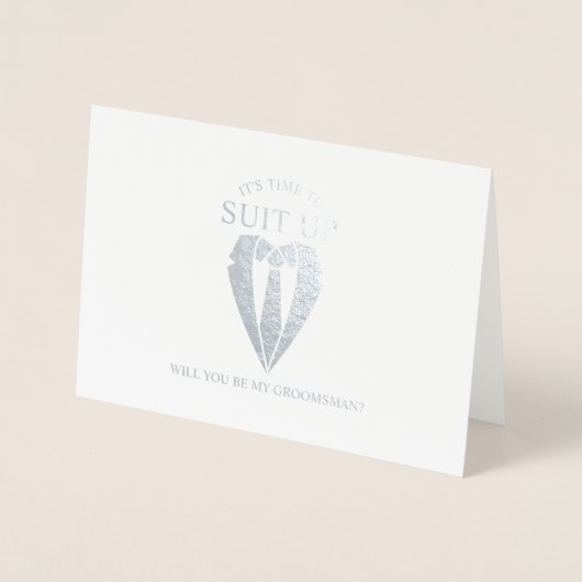 シルバースーツパーソナライズされたグロムスマン提案 箔カード (正面)