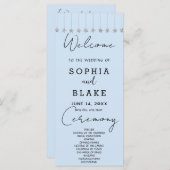 シルバーズぶら下がったスターズ薄青結婚式 プログラム (正面/裏面)