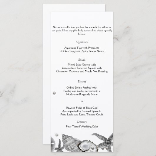 シルバーズメニューの華結婚やかなビーチ メニュー (正面/裏面)