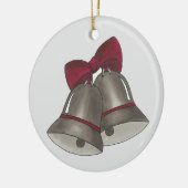 シルバーズ結婚ベルズアニバーサリー婚約パーティ セラミックオーナメント (左)