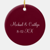 シルバーズ結婚ベルズアニバーサリー婚約パーティ セラミックオーナメント (裏面)