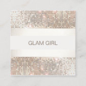 シルバーセクストライプインのメイクアップアーティスト スクエア名刺 (正面)