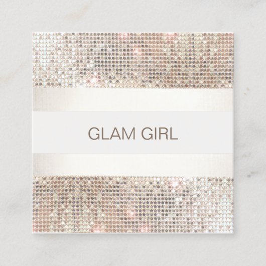 シルバーセクストライプインのメイクアップアーティスト スクエア名刺 (正面)