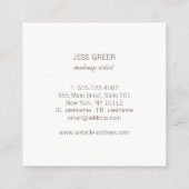 シルバーセクストライプインのメイクアップアーティスト スクエア名刺 (裏面)